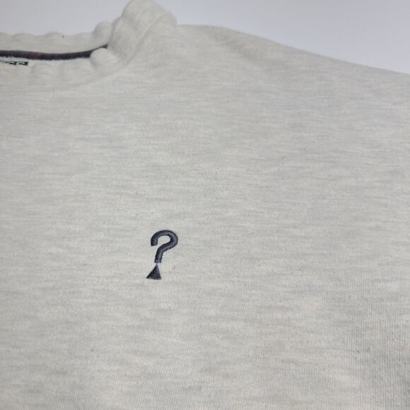 Vintage 90s Guess Jeans Pullover Sweatshirt Embroidered Logo Grey Men's Large - Picture 2 of 9